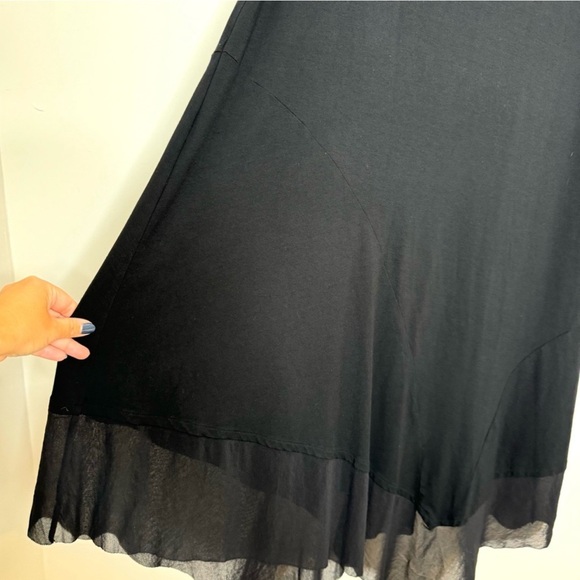 Eileen Fisher Sleeveless handkerchief Hem stretch knit Midi Size L - Picture 5 of 8